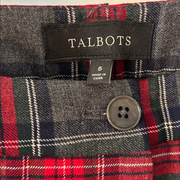 Talbots Red and Gray Plaid Straight Leg Pants - Picture 3 of 9